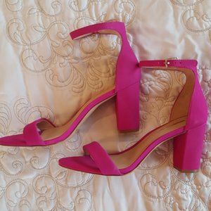 INC Dark Pink Block Heel Sandals